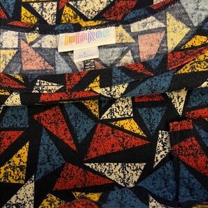 LuLaRoe Multicolor Geometric Triangle Print Top